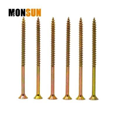 Partially Threaded Yellow Passivated Countersunk Head Cross Pozi Drive Chipboard Screws for Wood