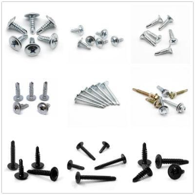 Metal Concrete Window Flat Countersunk Wafer Button Pan Truss Hex Head Color Painted Roofing Drill Tail Self Drilling Screw