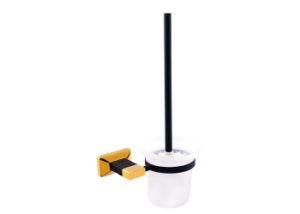 Gold Painting Bathroom Fittings Toilet Brush Holder for Hotel / Family Bathroom