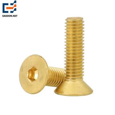 Countersunk Hex Socket Screws Brass Screw and Nut C2680 C2700 Brass Fasteners