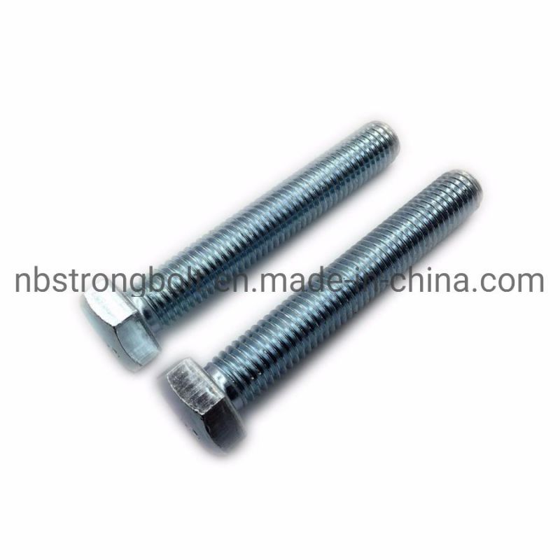 DIN933 Screw Hex Bolt Cl. 4.8 with White Zinc Plated Cr3+