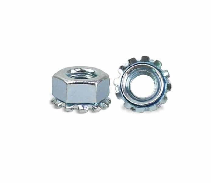 Hex K Lock Nut, Hex Kep Nuts, Kep K Lock Nut, Carbon Steel, Zinc Plated, Galvanized