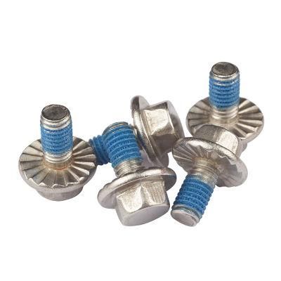 M5 Hex Head Non-Slip Flange Bolt Screw with Nylon Patch