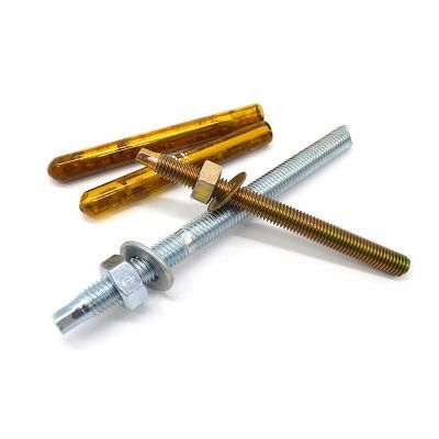 M 16*190 and M 20*260 Yellow Zinc Galvanized Chemical Anchor Bolt with Nut Washer