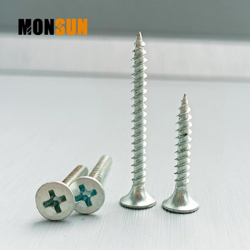 White Blue Zinc Coating Fine Thread Screws pH2 Recess Bugle Head Drywall Screw for Plasterboard