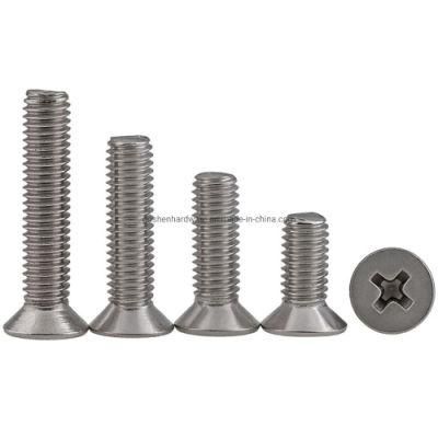 DIN 965 Stainless Steel 304 or 316 Flat Screw Cross Recessed Countersunk Head Machine Screw