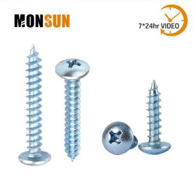 M3 M4 M5 M6 Truss Head Bright Blue Zinc Plated Hardened Woodworking Screw