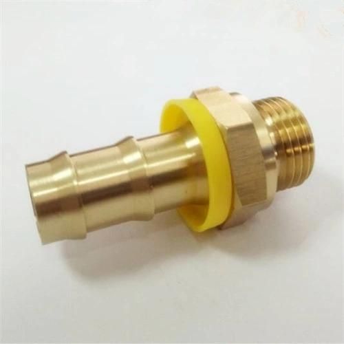Brass Push Lock Fitting Nipple with Hose Barb