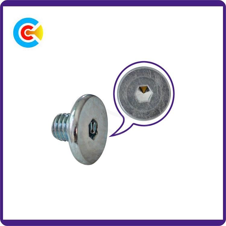GB/DIN/JIS/ANSI Carbon-Steel/Stainless-Steel 4.8/8.8/10.9 Galvanized Hexagon Button Head Screws