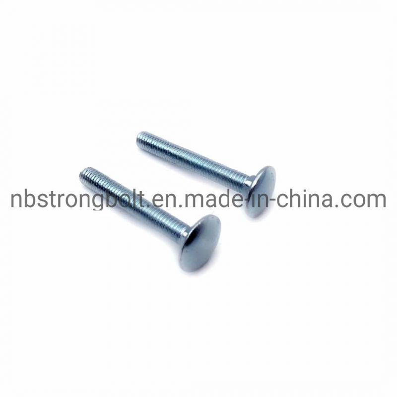 Mushroom Head Square Neck Bolt DIN603 Gr. 4.8 with White Zinc Plated