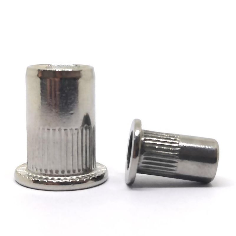 M8 Hex Flat Head Blind Rivet Nut with Knurled Body