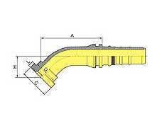 45°SAE Flange 9000 Psi ISO 12151-3-SAE J516 (87943)