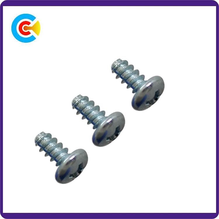 DIN/ANSI/BS/JIS Carbon-Steel/Stainless-Steel 4.8/8.8/10.9 Flat Tail Phillips/Cross Pan Head Self-Tapping Screws