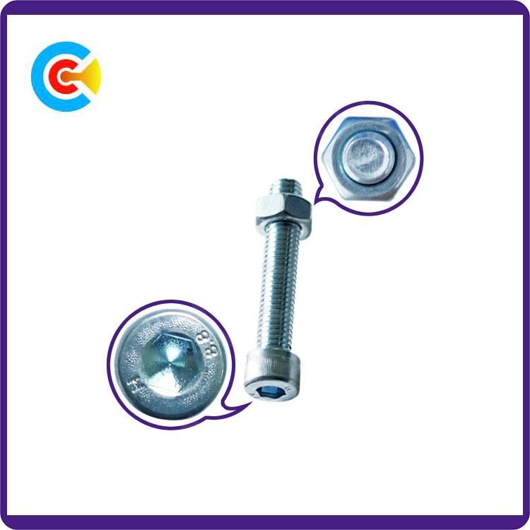 DIN/ANSI/BS/JIS Carbon-Steel/Stainless-Steel Hexagonal Cylindrical Head Double Beam Rod Screws