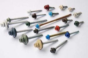 Hex Head Self-Drilling Screw, Empd Washer, Zinc Plated