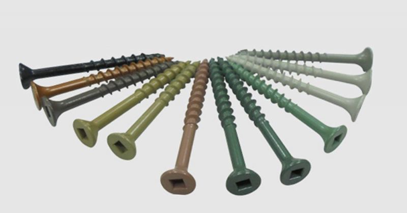 Brown/Green/Tan Ruspert Coarse Thread Flat Head Wood Composite Screw