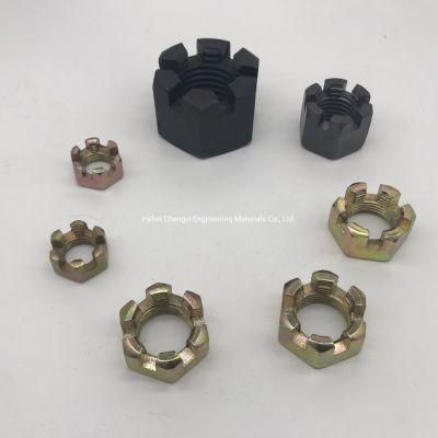 Yellow Zinc Custom Hex Slot Castle Nut /Slotted Nut