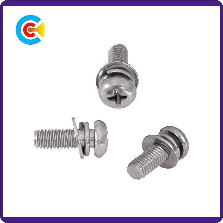 DIN/ANSI/BS/JIS Carbon-Steel/Stainless-Steel 4.8/8.8/10.9 Galvanized Phillips Pan Head Screws for Machinery/Industry