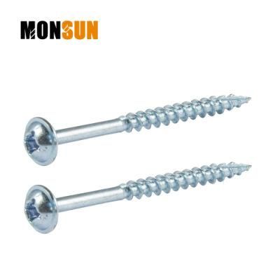 Square Drive Pan Washer Head Coarse Thread Zinc-Plated Wood Screw