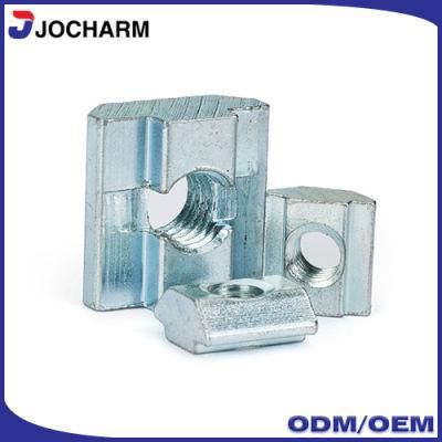 Steel Blue Zinc Square Spring Block Nut with Spring Leaf