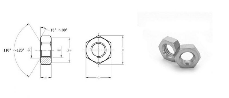 GB/T 6172.1 304 316 Stainless Steel Hexagon Thin Nuts