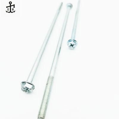 Long Half Thread Long Bolts with Extra Hex Cross Flange Head Carbon Steel OEM Stock Support