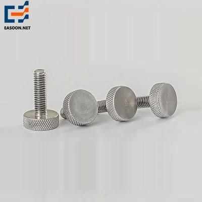 Knurled Head Adjusting Thumb Screws Lat Head Thumb Screw with Shoulder High Precision M3 M4 Stainless Steel Flat Pan Head Thumb Screws