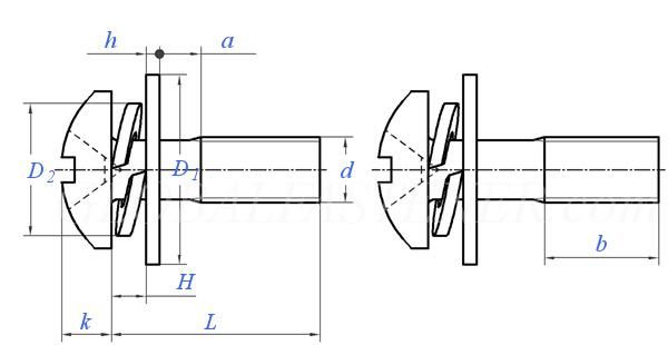 Screw and Washer Assemblies Made of Steel with Plain Washer Made in China