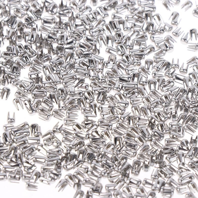 2.3mm Silver Spikes Rivets Four Claw Nail Studs Metal DIY for Clothing Garment Nailed Beads Machine Accessories