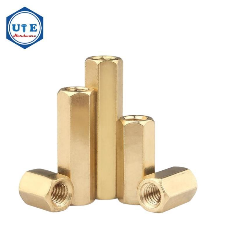 Brass Material M6 to M20 Hex Coupling Nuts. Long Nuts DIN6334