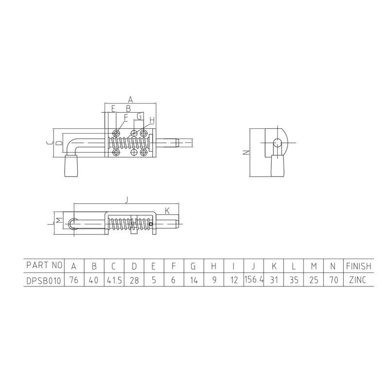 Spring Loaded Bolts Locking Bolt for Truck Body Parts