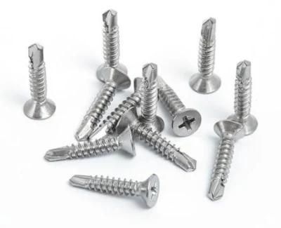 White Blue Zinc Plated Steel M4.2 M4.8 Countersunk Head Csk Phillips Head Self Drilling Screw