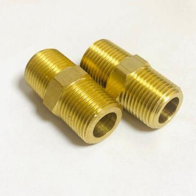 Brass Mold Threaded Insert Hex Pipe Nipple Coupling