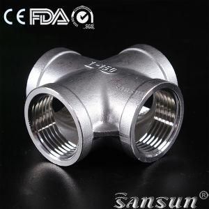 Hygienic Sanitary Stainless Steel Equal Female Screwed Thread End Cross Food Grade