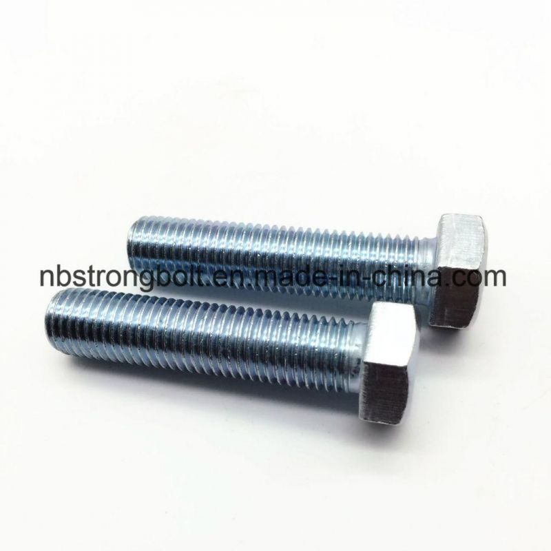 DIN933 Screw Hex Bolt Gr. 8.8 with White Zinc Plated Cr3+ M16X70