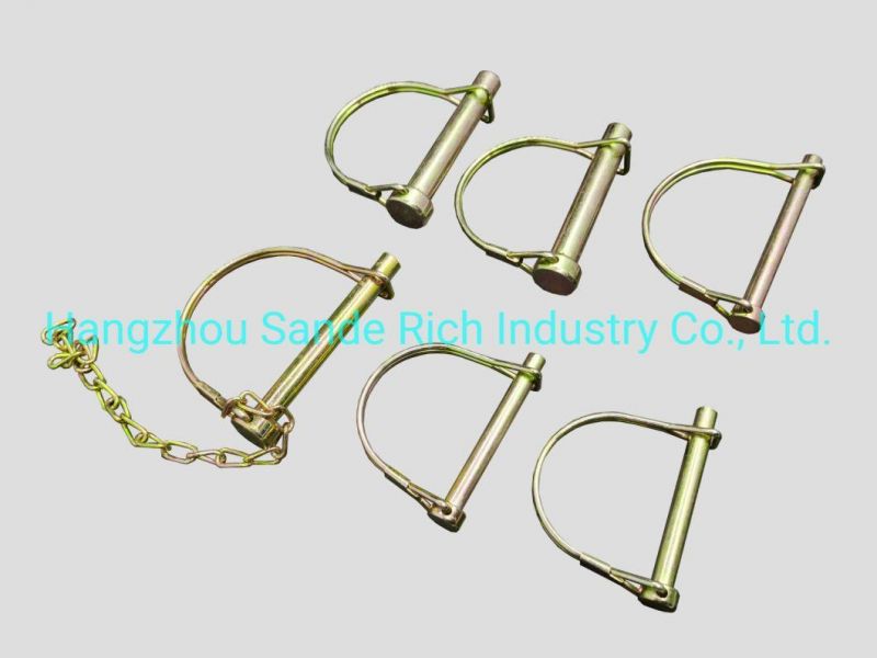 1/4X2-3/4 Inch Safety Zinc Coated Round Linch Wire Lock Pin Snapper Pin D-Ring Pin