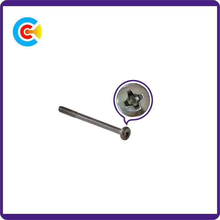 GB/DIN/JIS/ANSI Carbon-Steel/Stainless-Steel 4.8/8.8/10.9 Galvanized Cross Shaft Screws for Building Railway