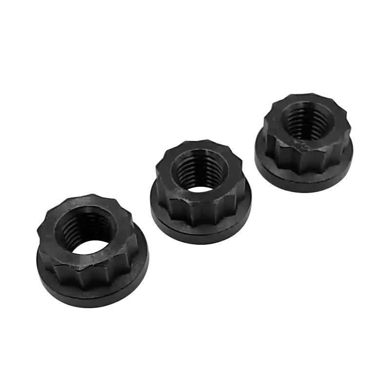 Black Titanium 12 Point Sprocket Nuts M10*1.25 Fasteners