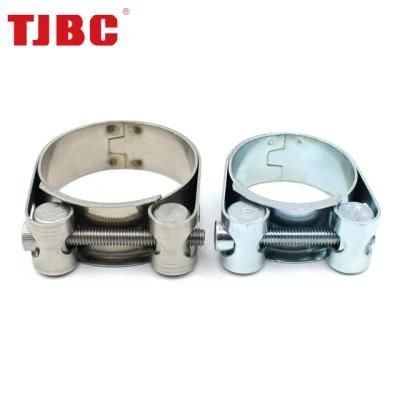 W4 304ss Stainless Steel Heavy Duty Single Bolt Unitary Hose Clamp with Double Layers Robust Bands for Exhaust Pipe, 90-95mm