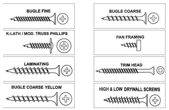 3.5*25mm Carbon Steel Grey Phosphated Philip Bugle Head Drywall Screws