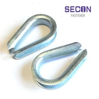 China Factory DIN 6899 Rigging Hardware Cable Wire Rope Fittings Thimbles Carbon Steel 2mm Thimble Zinc Plated