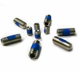 Hex Socket Blue Nylon Thread Locking Cup Point Set Screw