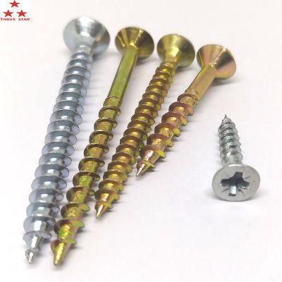 Angola Tanzania Colombia Market/Factory Direct Wholesale Screw Yellow Zinc M3 Knurled and Saw Chipboard Screw