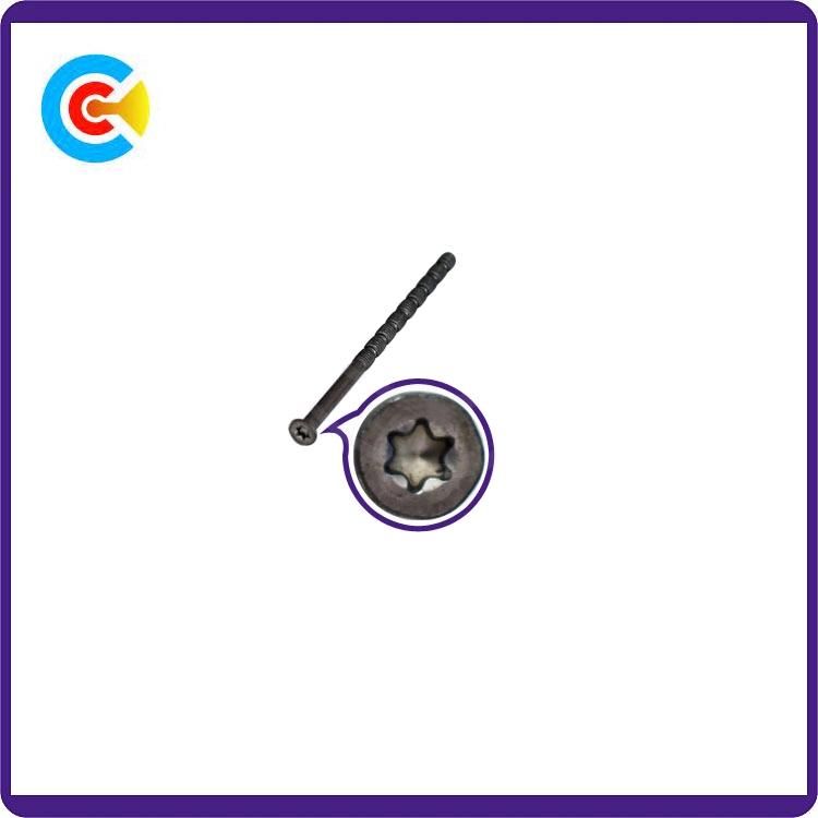 DIN/ANSI/BS/JIS Carbon-Steel/Stainless-Steel Round Flat Head Bamboo Screw