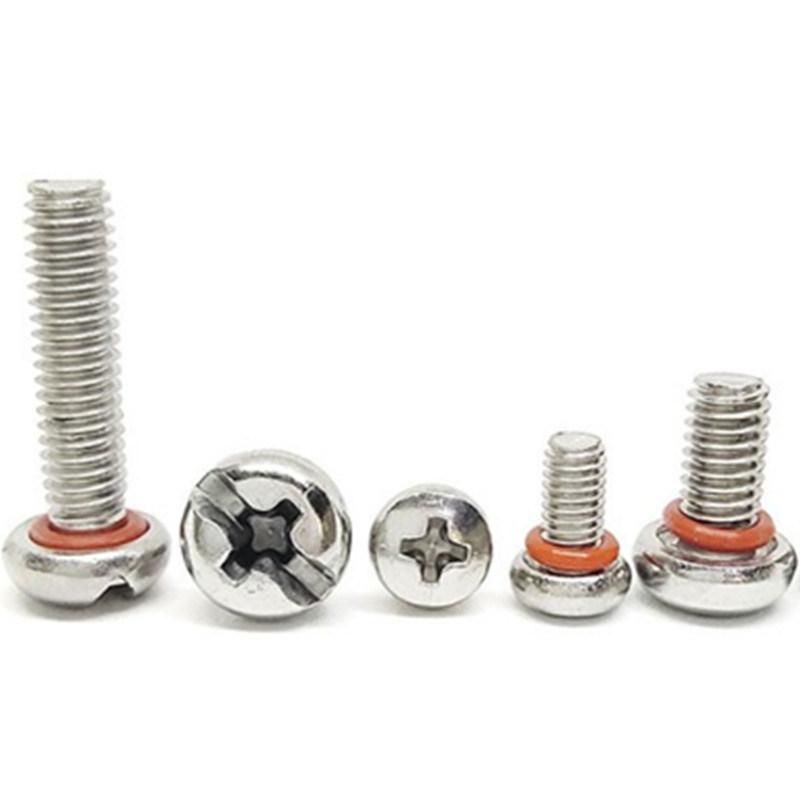 M3 M4 Stainless Steel Pan Round Phillips Waterproof Screw with O Ring