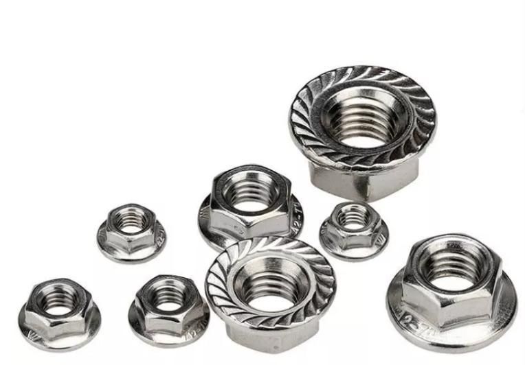 China Manufacturing Wholesale Price High Quality Stainless Steel 304 316 DIN6923 Hex Serrated Flange Nut M5-M20