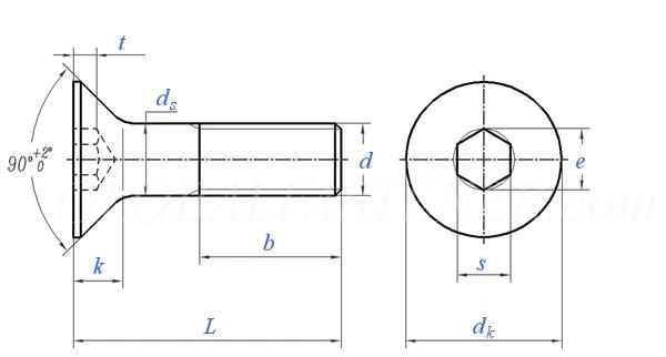 Customized Black Oxidation Hexagonal Socket Countersunk Bolt Screw Fasteners Made in China
