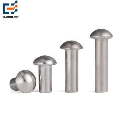 Stainless Steel Round Head Knurled Shanks Solid Rivets for Name Plate DIN 661 Csk Rivet Round Head Rivet
