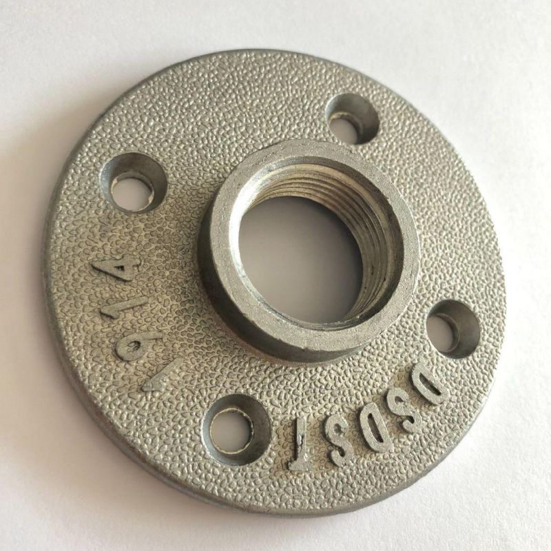 4 Holes 1/2" Silver Color Aluminum Alloy Floor Flange for Pipe Furniture