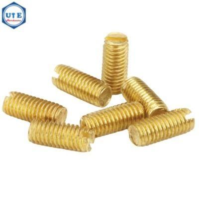 DIN551 Brass Slotted Allen Grub Set Screw with Flat Point for M1.6 to M16
